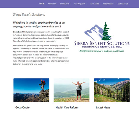 Sierra Benefit Solutions website